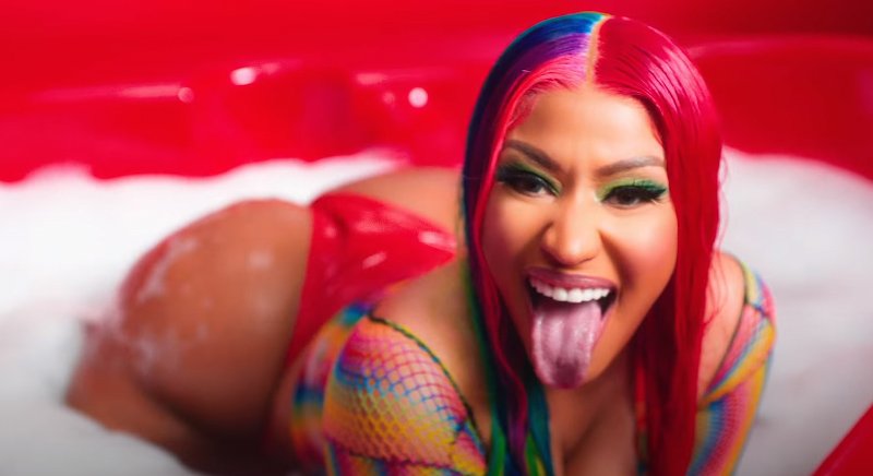 Nicki Minaj en la filmación del videoclip 