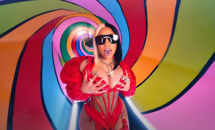 Nicki Minaj en la filmación del videoclip 